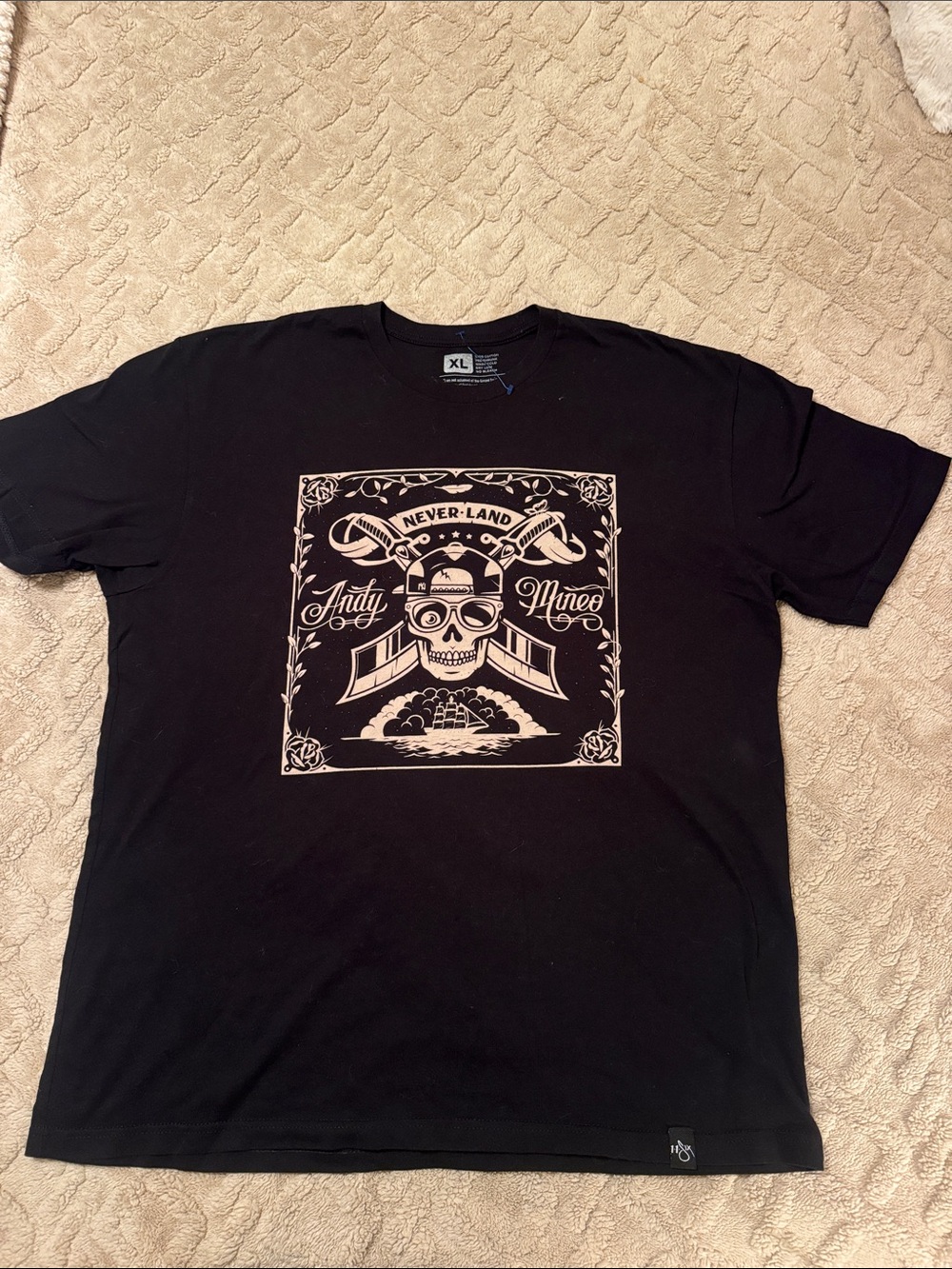 Original Andy Mineo Black Never-Land Skull Graphic Tee XL